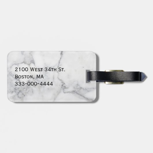 Marmor und Glitzer schauen mit Monogramm Gepäckanhänger (Rückseite horizontal)
