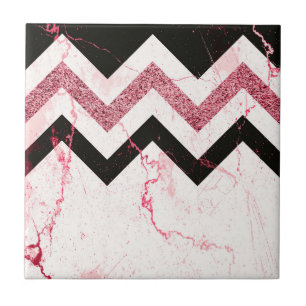 Marmor und Glitzer Zickzack Fliese