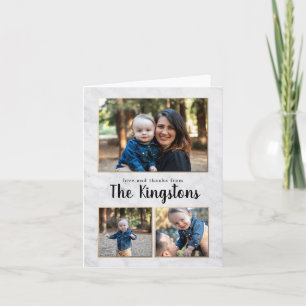 Marmor und Gold 3 Foto Collage Danke Karten