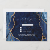Marmor und Gold Agate Wedding RSVP Einladung (Vorderseite)