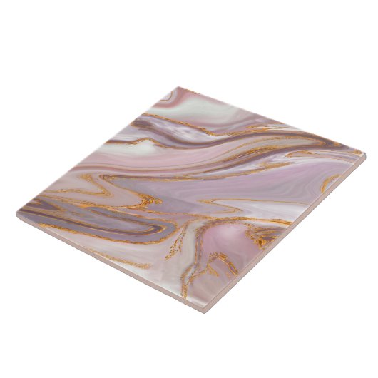 Marmor und Gold aus flüssiger Rose Fliese (Seite)