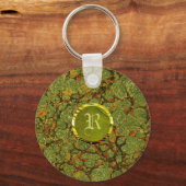 Marmor und Gold-Custom-Initial Schlüsselanhänger (Vorderseite)