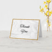 Marmor und Gold Dankeschön Karte mit schwarzem Let (Gelbe Blume)