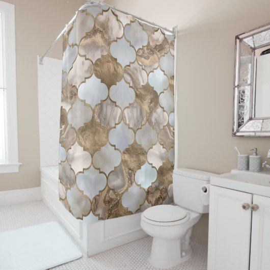 Marmor und Gold Duschvorhang (Beispiel)