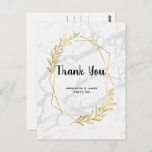 Marmor und Gold-Effekt Hochzeit Vielen Dank Postka Postkarte (Vorne/Hinten)