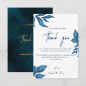 Marmor und Gold Eukalyptus Elegante Hochzeit Dankeskarte (Vorne/Hinten)