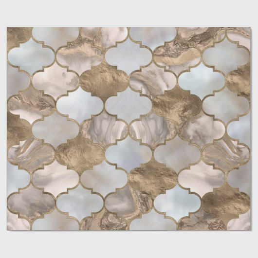 Marmor und Gold Geschenkpapier (Flach)