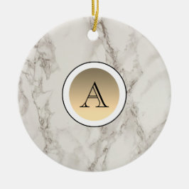 Marmor und Gold Initial Elegant Keramik Ornament