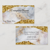 Marmor und Gold Nugget Luxe Visitenkarte (Vorne/Hinten)