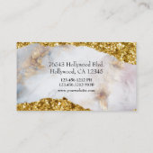 Marmor und Gold Nugget Luxe Visitenkarte (Rückseite)