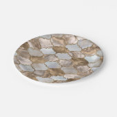 Marmor und Gold Pappteller (Schrägansicht)