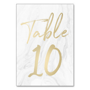 Marmor und Gold-Script Tischnummer Card 10