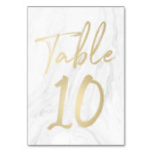 Marmor und Gold-Script | Tischnummer Card 10 (Vorderseite)