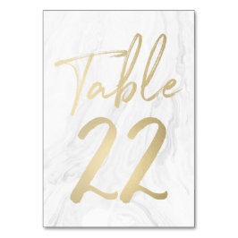 Marmor und Gold-Script | Tischnummer Card 22