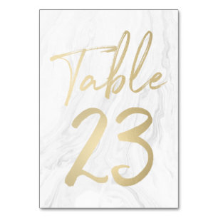 Marmor und Gold-Script   Tischnummer Card 23