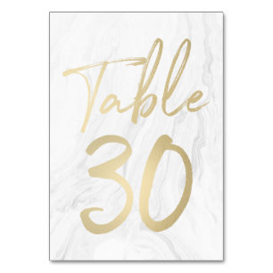 Marmor und Gold-Script Tischnummer Card 30