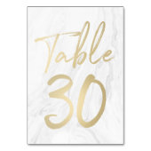 Marmor und Gold-Script | Tischnummer Card 30 (Rückseite)
