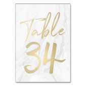 Marmor und Gold-Script | Tischnummer Card 34 (Vorderseite)