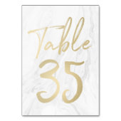 Marmor und Gold-Script | Tischnummer Card 35 (Rückseite)
