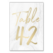 Marmor und Gold-Script | Tischnummer Card 42 (Rückseite)