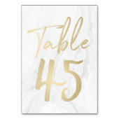 Marmor und Gold-Script | Tischnummer Card 45 (Rückseite)