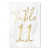Marmor und Gold-Script | Tischnummer-Karte 11 Tischnummer (Rückseite)
