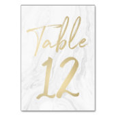 Marmor und Gold-Script | Tischnummer-Karte 12 Tischnummer (Vorderseite)