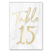 Marmor und Gold-Script | Tischnummer-Karte 15 Tischnummer (Rückseite)