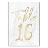 Marmor und Gold-Script | Tischnummer-Karte 16 Tischnummer (Rückseite)