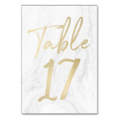 Marmor und Gold-Script | Tischnummer-Karte 17 Tischnummer (Vorderseite)