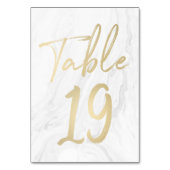 Marmor und Gold-Script | Tischnummer-Karte 19 Tischnummer (Rückseite)