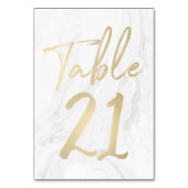 Marmor und Gold-Script | Tischnummer-Karte 21 Tischnummer (Rückseite)