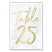 Marmor und Gold-Script | Tischnummer-Karte 25 Tischnummer (Rückseite)