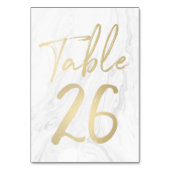Marmor und Gold-Script | Tischnummer-Karte 26 Tischnummer (Rückseite)