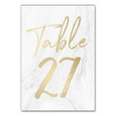 Marmor und Gold-Script | Tischnummer-Karte 27 Tischnummer (Vorderseite)