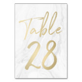 Marmor und Gold-Script | Tischnummer-Karte 28 Tischnummer (Vorderseite)