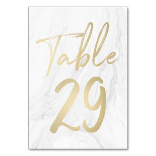 Marmor und Gold-Script Tischnummer-Karte 29 Tischnummer