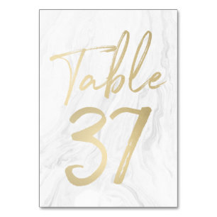 Marmor und Gold-Script Tischnummer-Karte 37 Tischnummer