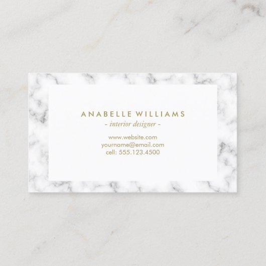 Marmor und Gold Visitenkarte (Rückseite)