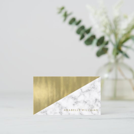 Marmor und Gold Visitenkarte (Stehend Vorderseite)