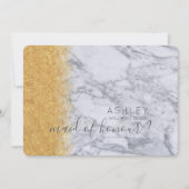 Marmor und Gold werden Sie meine Trauzeugin sein Einladung (Vorderseite)