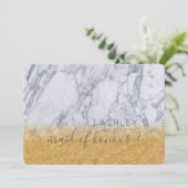 Marmor und Gold werden Sie meine Trauzeugin sein Einladung (Stehend Vorderseite)