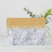 Marmor und Gold werden Sie meine Trauzeugin sein Einladung (Stehend Vorderseite)