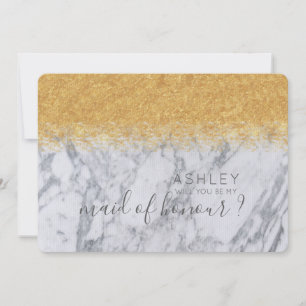 Marmor und Gold Wirst du meine Trauzeugin sein Nam Einladung