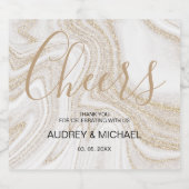 Marmor und Goldbarren Glitzer Moderne Typografie Schaumweinetikett (Einzelnes Label)