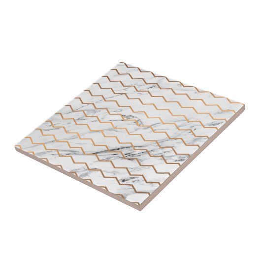 Marmor und Golden Zickzack Fliese (Seite)