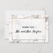 Marmor und goldene elegante Hochzeit danke (Vorderseite)