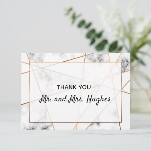 Marmor und goldene elegante Hochzeit danke (Stehend Vorderseite)
