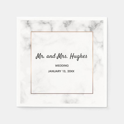 Marmor und goldene Hochzeit Serviette (Vorderseite)