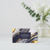 Marmor und goldener Boden Visitenkarte (Stehend Vorderseite)